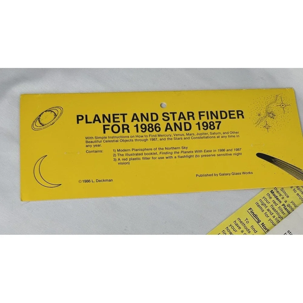 Modern Planisphere Of The Northern Sky With Instructions Stars Planets 1986 1987